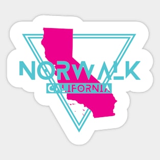 Norwalk California Retro Triangle CA Sticker